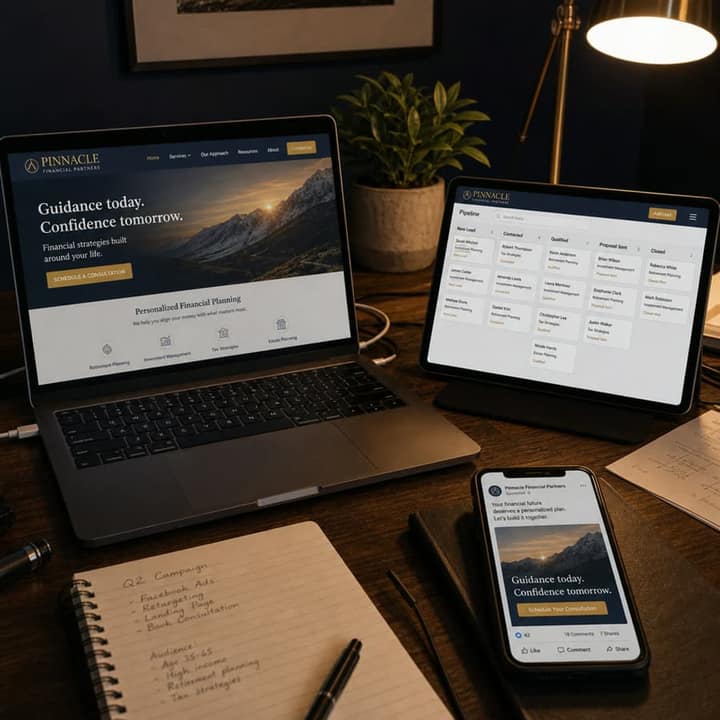 Anúncio, site e CRM conectados em um só fluxo